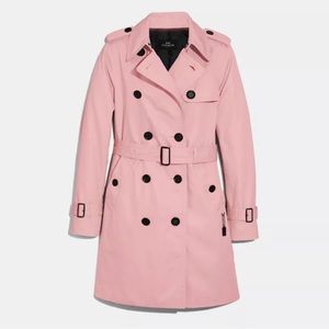 COACH Pink Trench coat F34024 Size Small $550